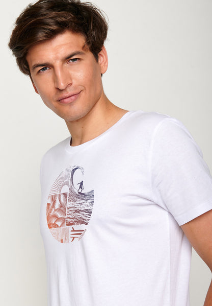T-shirt Nature Waves Weiss von Greenbomb