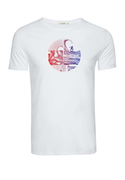 T-shirt Nature Waves Weiss von Greenbomb