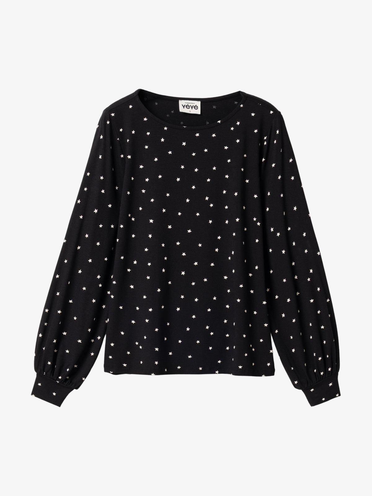 Langarm-Shirt in Schwarz mit Steren von Mademoiselle Yéyé