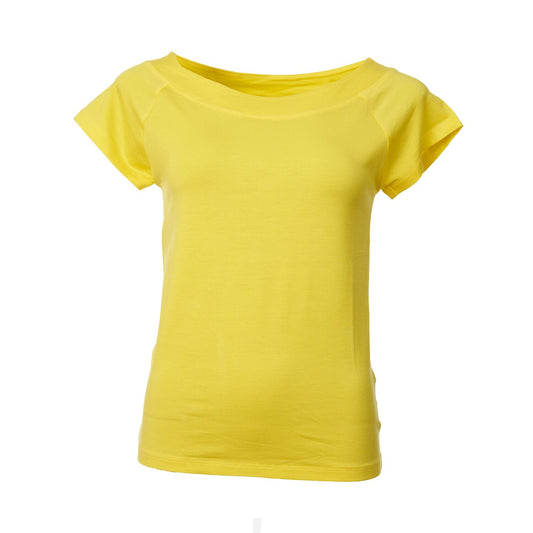 SALE: Kurzarm-Damenshirt und leichtem mit Bateau-Ausschnitt in Gelb von Froy&Dind