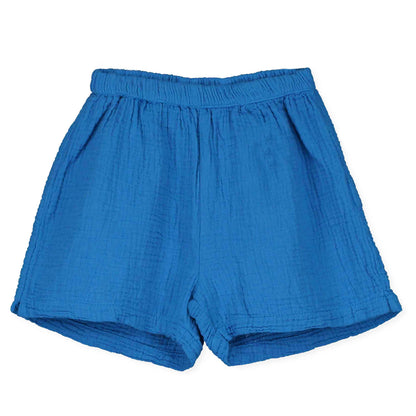 Musseline-Shorts mit Kirsche in Blau von Lötiekids