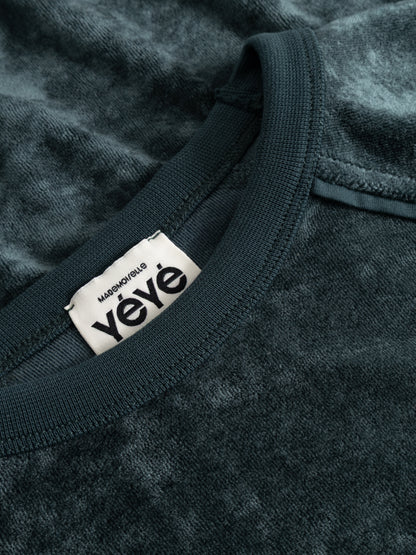 Velours-Pullover in Dunkelgrün von Mademoiselle YéYé