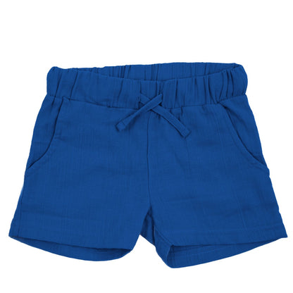 Kurze Shorts Musselin in blau von Maxomorra