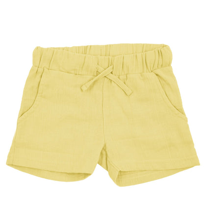 Kurze Shorts Musselin in gelb von Maxomorra