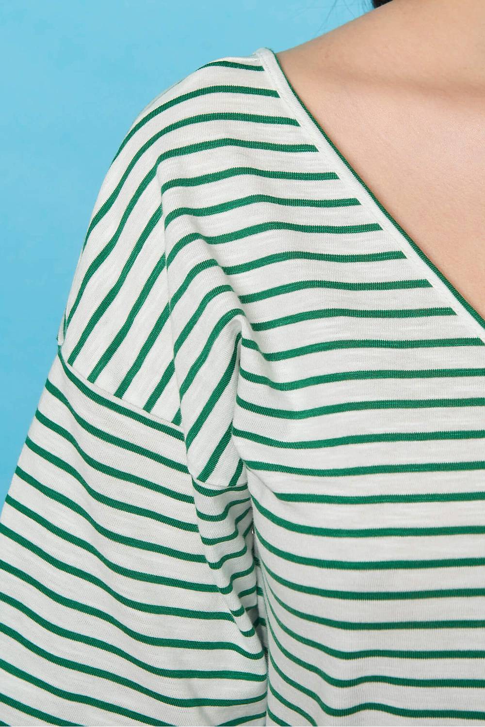 SALE -50%: Sommer-Kleid gestreift weiss-grün von Tranquillo