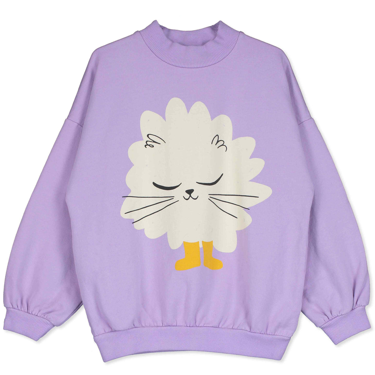 Sweatshirt mit Kätzchen auf Malve