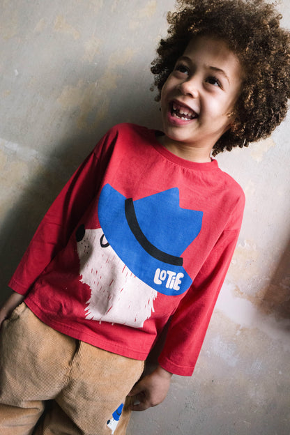 Langarm-Shirt Rot mit Eisbär von Lötiekids