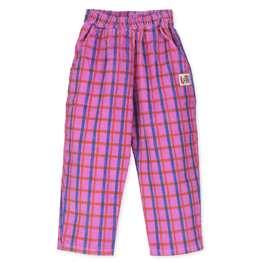 Cord-Hose Rastermuster Fuchsia von Lötiekids