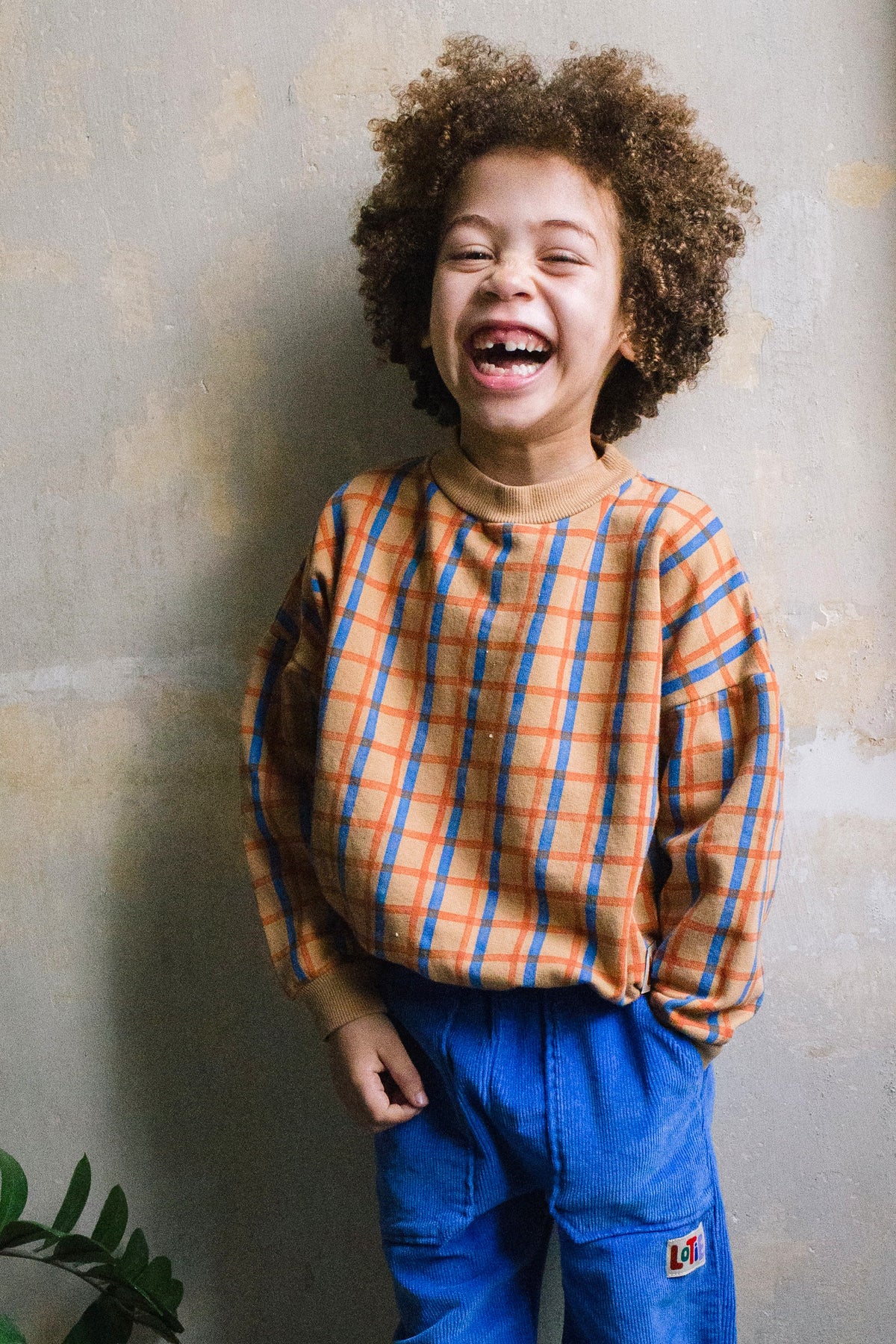 Sweatshirt mit Rastermuster Toasted von Lötiekids