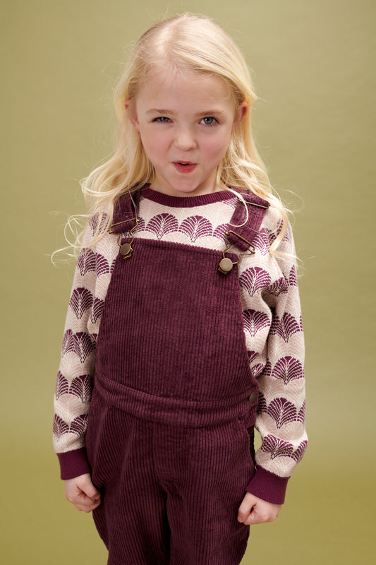 SALE: Pulli gestrickt mit Federmuster in Grape Wine/Rose Dust von Lily Balou