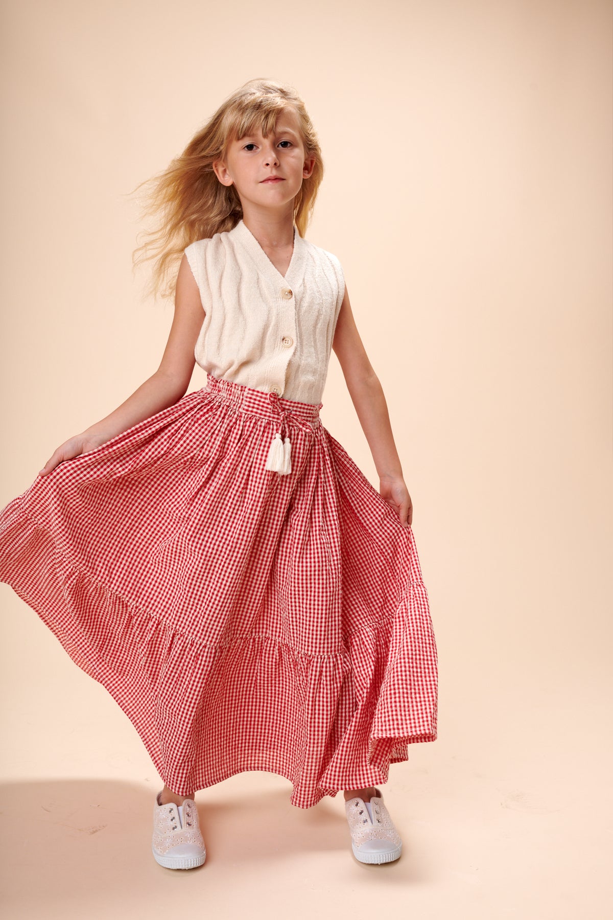 SALE: Sommerkleid kariert weiss/rot von Lily Balou