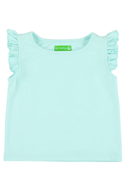 Rüschchen-T-shirt in hellblau von Lily Balou