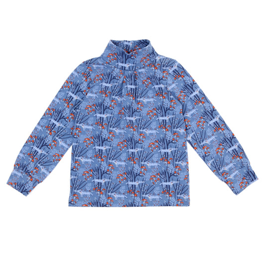 SALE -50%: Langarm-Shirt in Blau mit Wölfen von Lily Balou