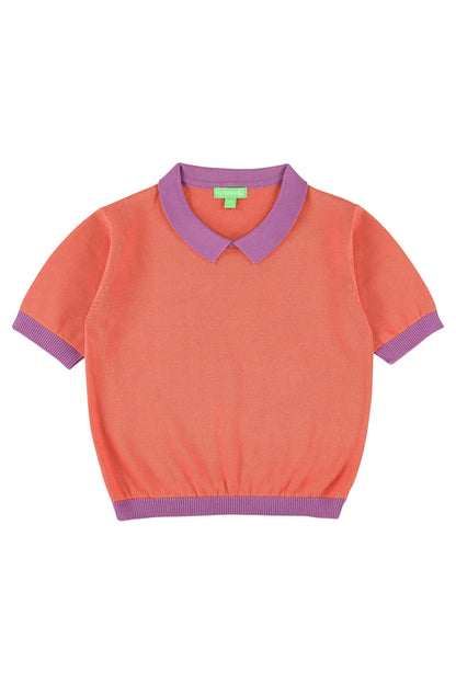 Strick-Shirt mit Kragen in Koralle von Lily Balou