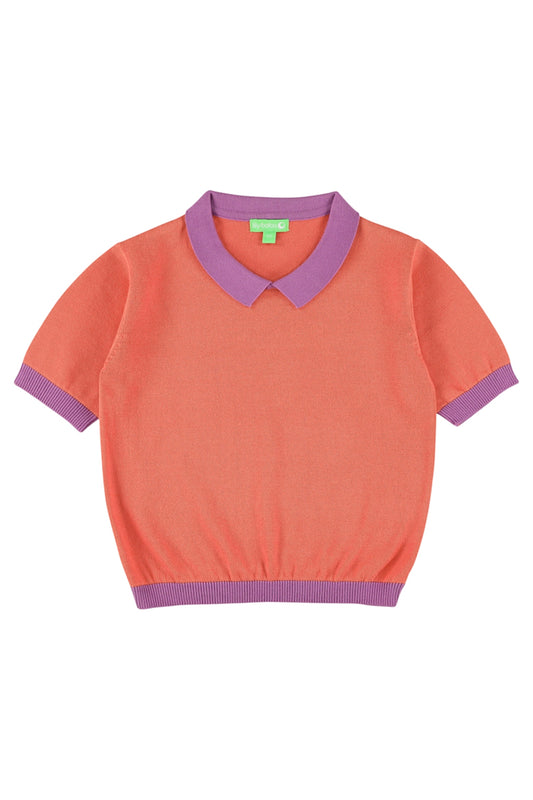 Strick-Shirt mit Kragen in Koralle von Lily Balou
