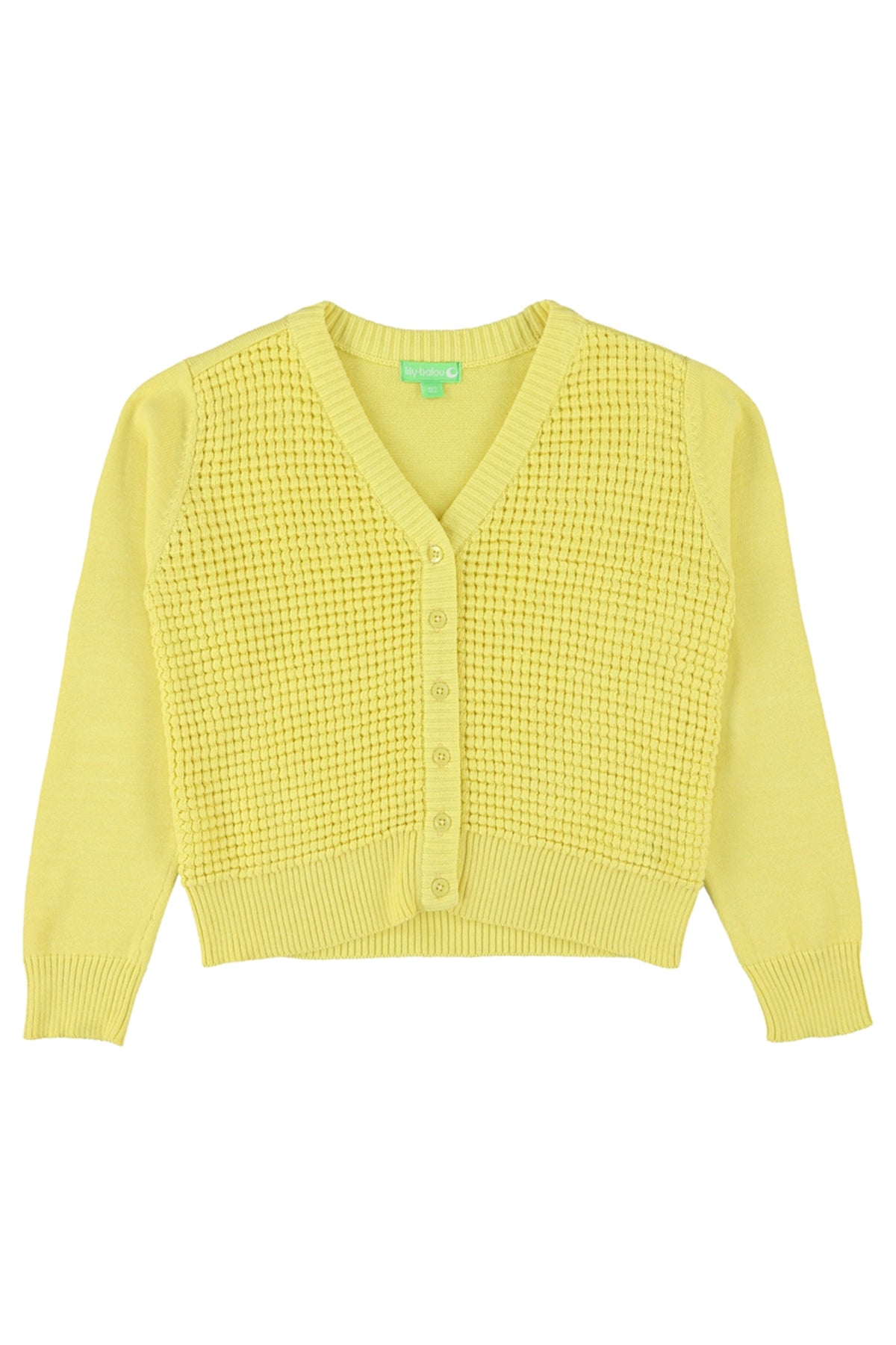 Cardigan gestrickt in Zitronengelb von Lily Balou