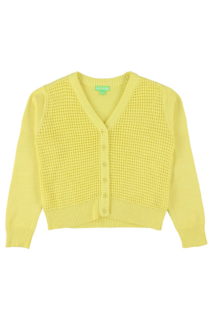 Cardigan gestrickt in Zitronengelb von Lily Balou