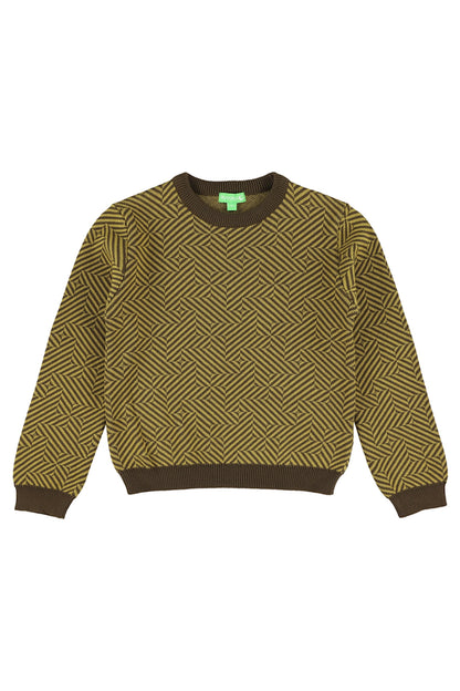 SALE: Gestrickter Pulli geometrisch in Braun/Beige von Lily Balou