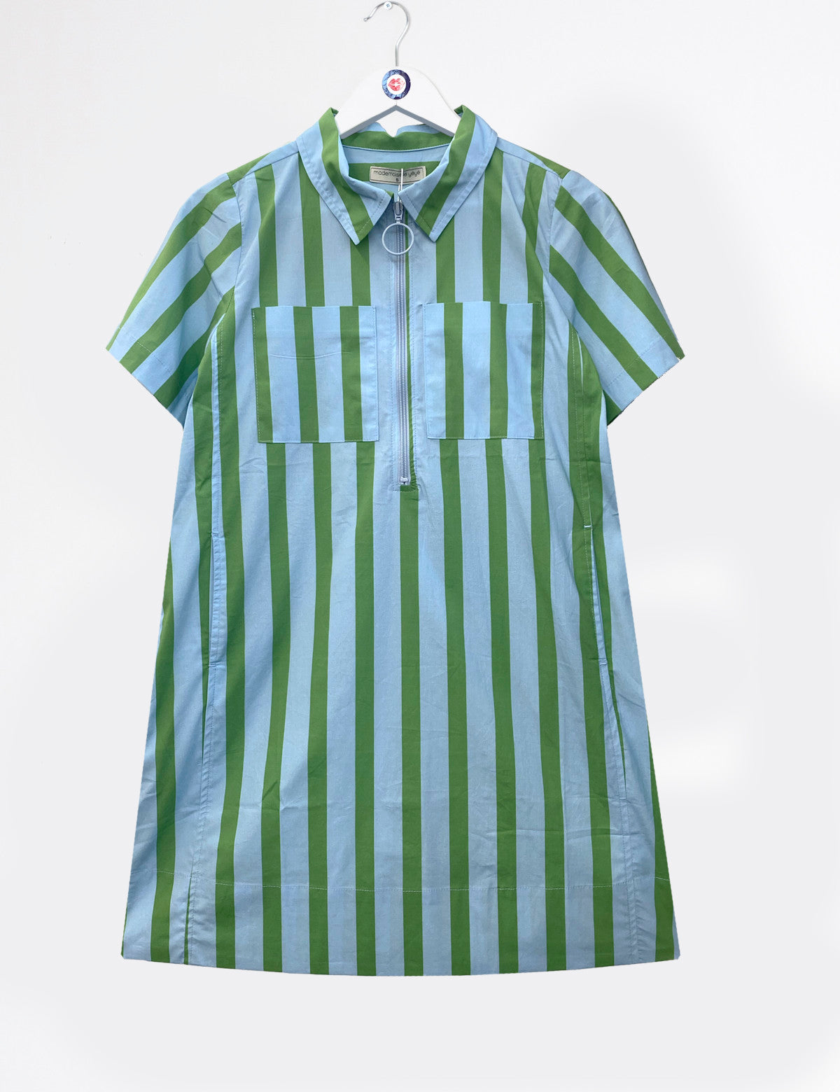 Kurzes Sommerkleid Hellblau/Grün Madmoiselle Yéyé