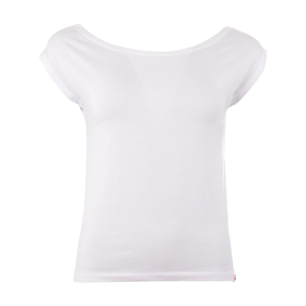 SALE: Damenshirt ohne Ärmel weiss mit Bateau-Ausschnitt