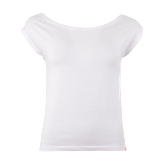 SALE: Damenshirt ohne Ärmel weiss mit Bateau-Ausschnitt