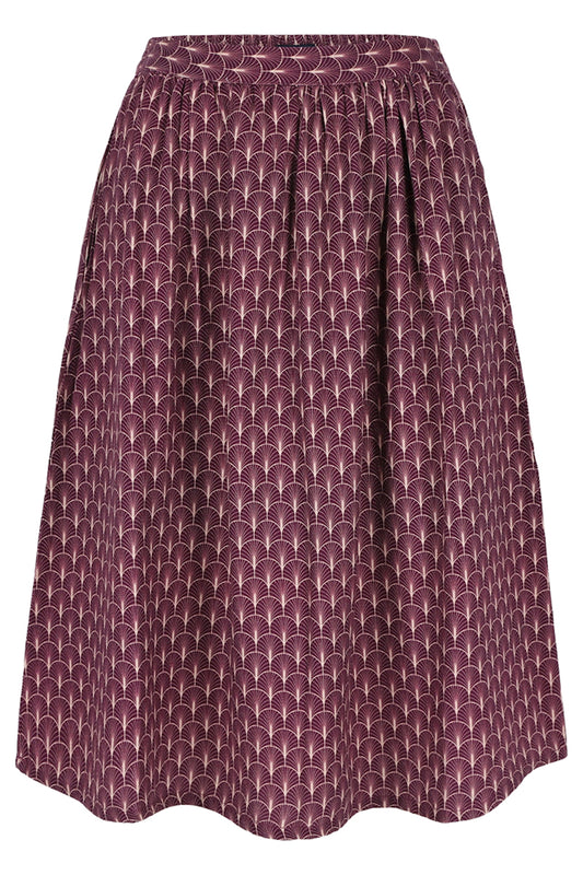SALE:Jupe mit Federmuster in Grape Wine von Lily Balou