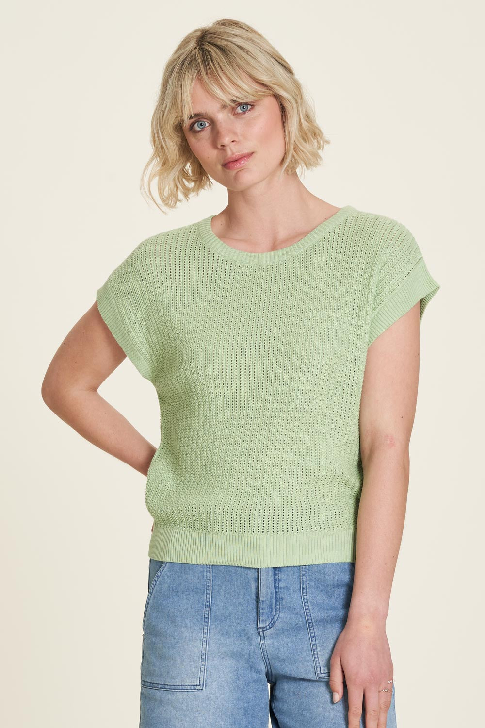 SALE -40%: Strick-Shirt in Topaz Green von Tranquillo