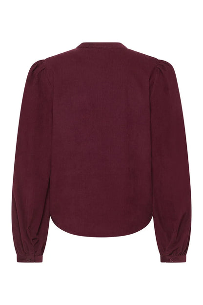 Cord-Bluse in Wine von Tranquillo