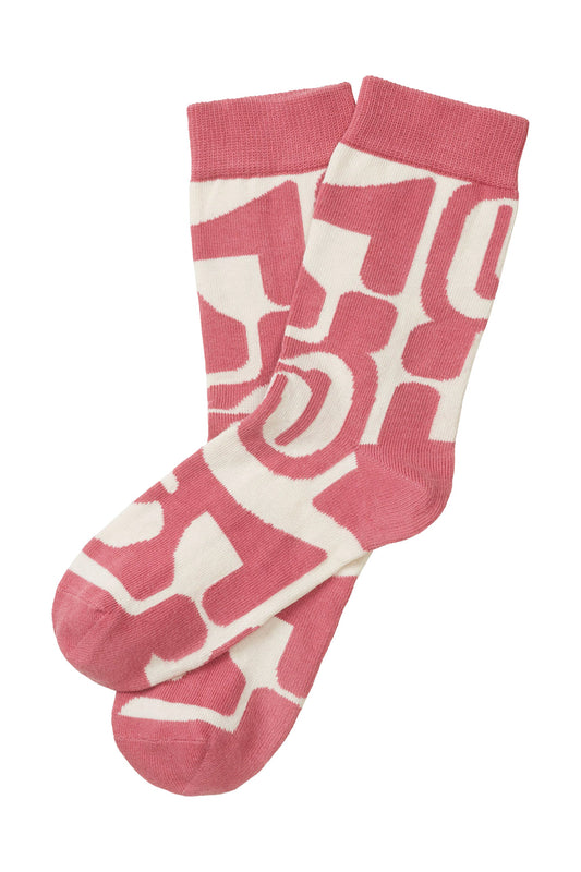 Socken abstrakt offwhite/rose wine