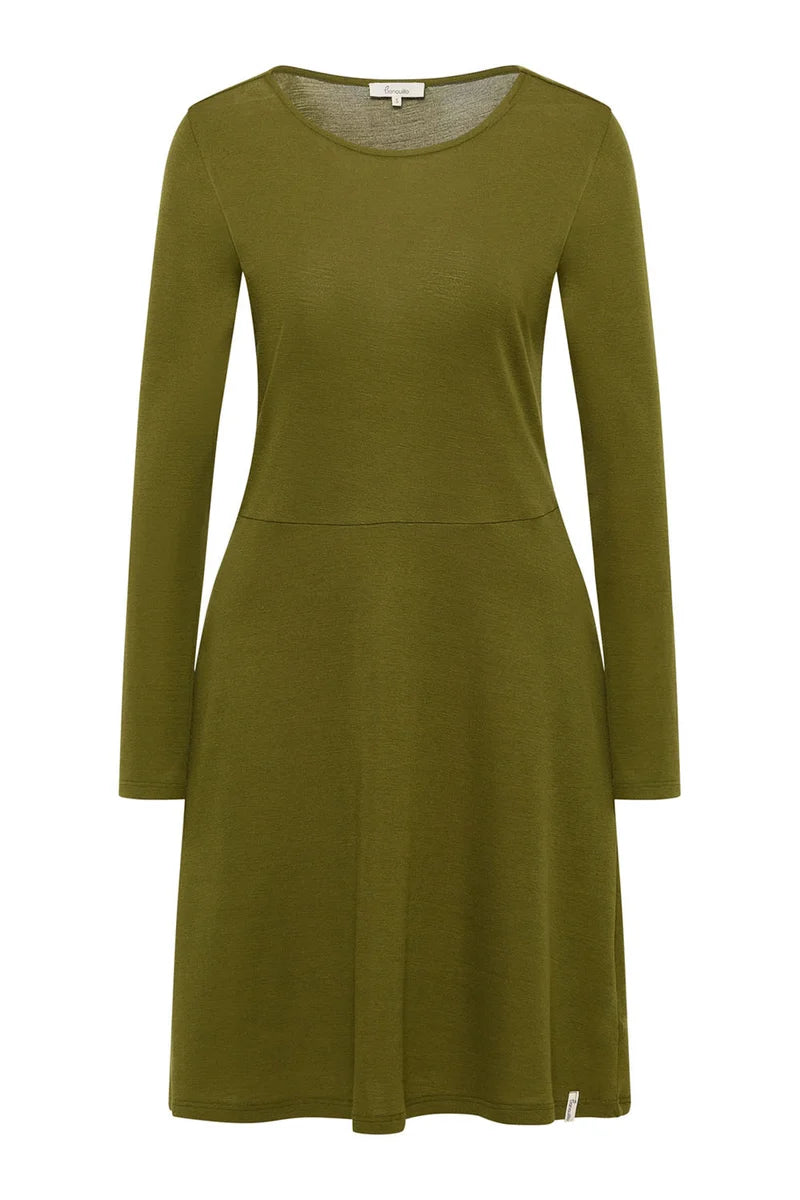 Wolle-Kleid in Olive von Tranquillo