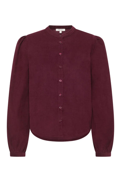 Cord-Bluse in Wine von Tranquillo