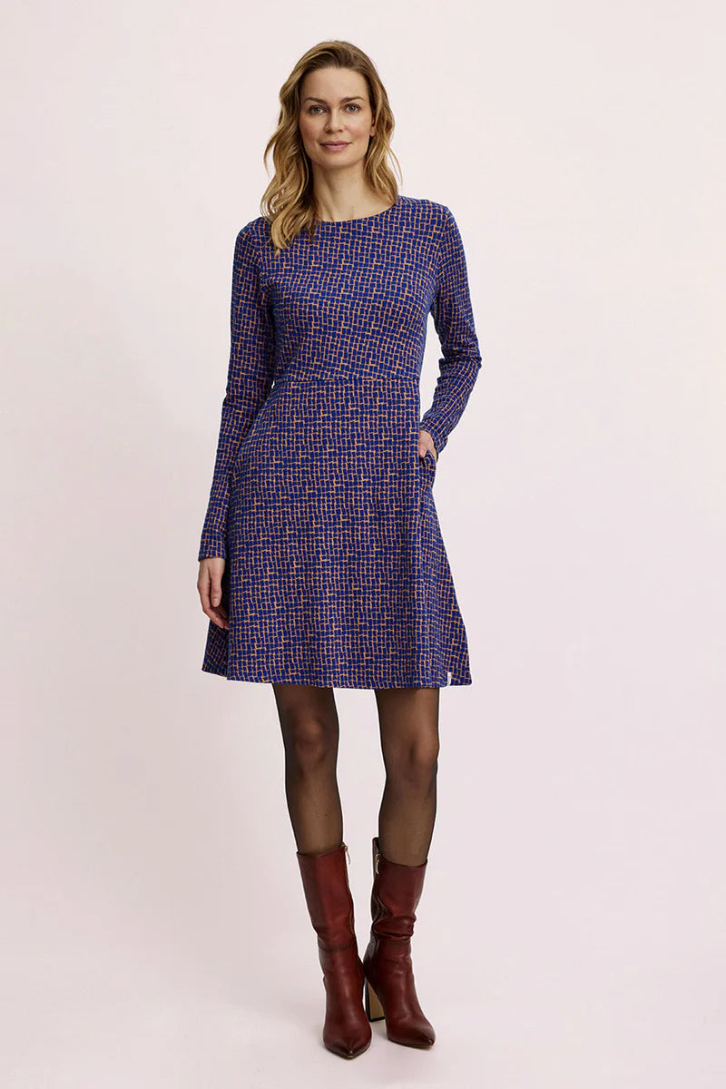 Jacquard-Kleid Blue Windows von Tranquillo