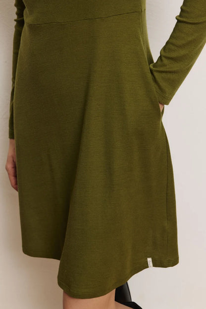 Wolle-Kleid in Olive von Tranquillo