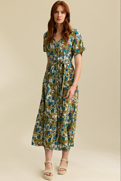 Langes Kleid mit Blumenbouquet von Tranquillo