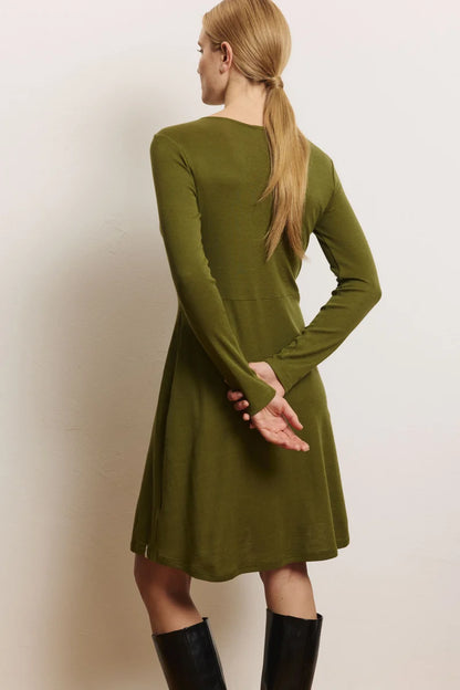 Wolle-Kleid in Olive von Tranquillo
