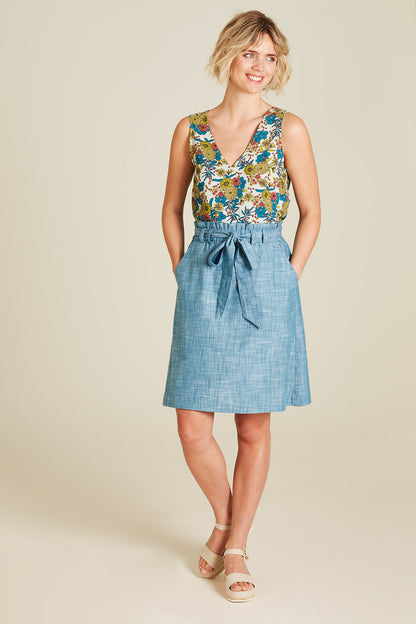 Kurzarm-Bluse mit Blumenmuster von Tranquillo