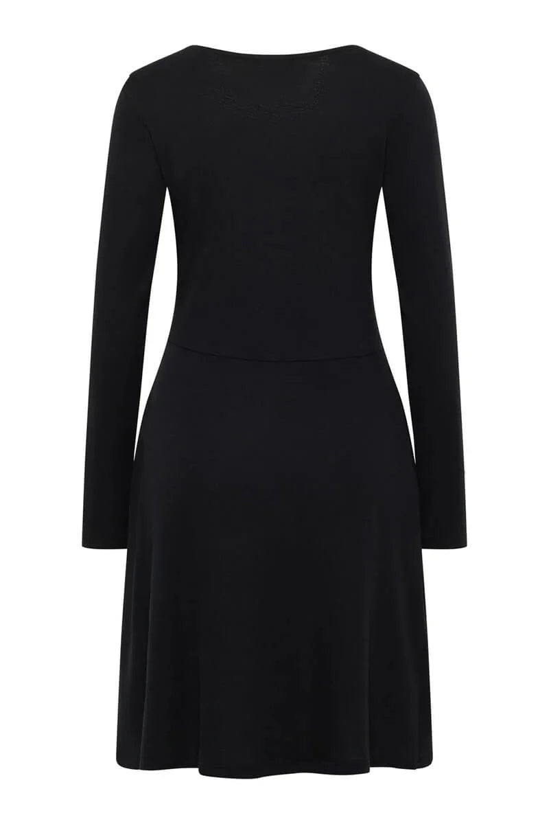 Wolle-Kleid in Schwarz von Tranquillo