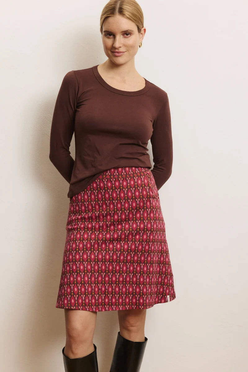 Shirt mit Wassfall-Kragen in Chocolat von Tranquillo