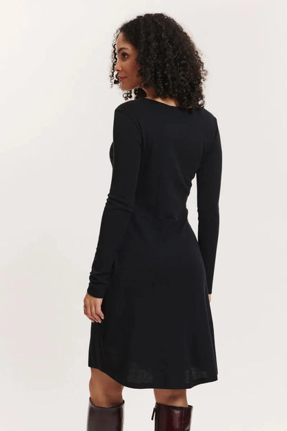 Wolle-Kleid in Schwarz von Tranquillo
