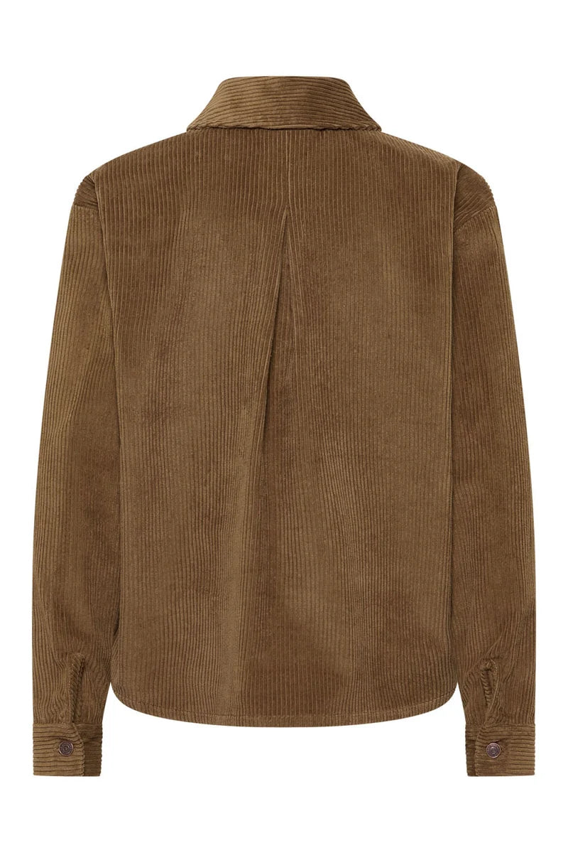 Cord-Hemdbluse in Taupe von Tranquillo