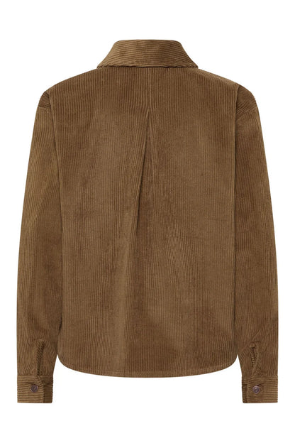 Cord-Hemdbluse in Taupe von Tranquillo