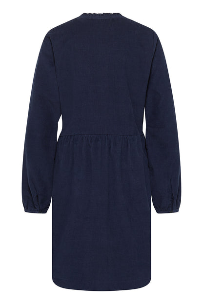 Blusenkleid aus Cord in Dunkelblau von Tranquillo
