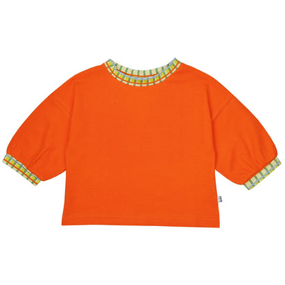 Waffel-T-shirt in Orangerot von Baba