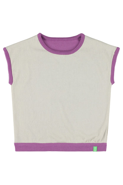 Wendbares Strick-Shirt im weiss und maulbeer-violet von Lily Balou