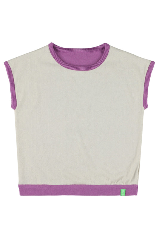 Wendbares Strick-Shirt im weiss und maulbeer-violet von Lily Balou