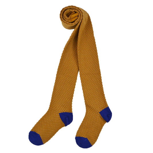 Strumpfhose mit Wabenstruktur in mustard von Baba