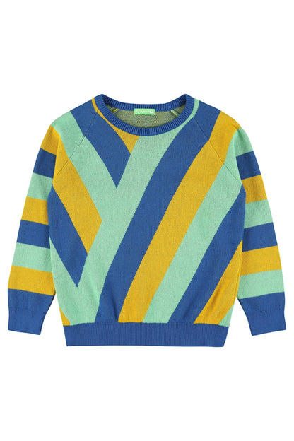 Pulli gestrickt geometrisch gemustert Safran von Lily Balou