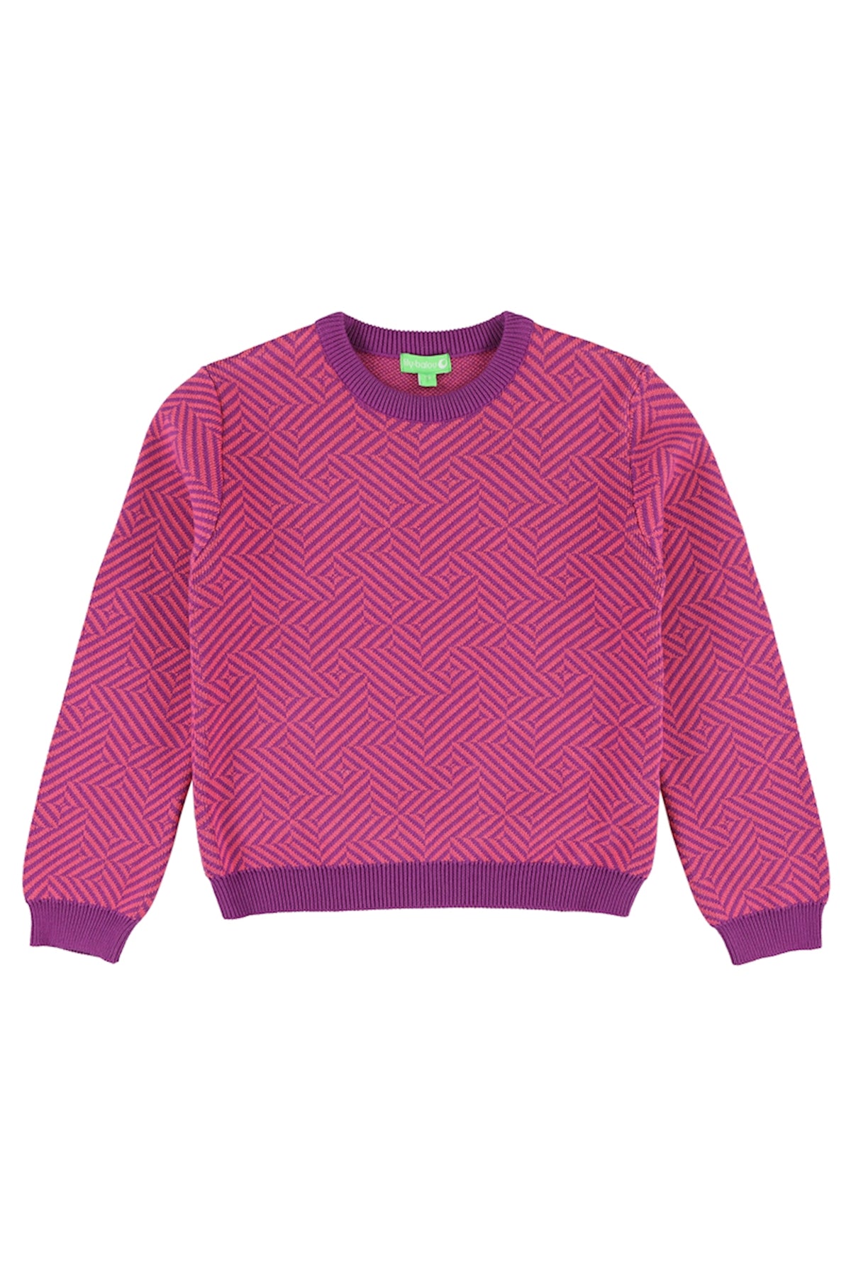 SALE: Gestrickter Pulli geometrisch in Hyacinth/Violet von Lily Balou