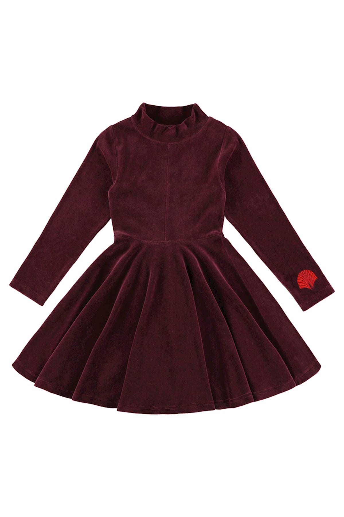 SALE: Velours-Kleid uni Grape Wine von Lily Balou