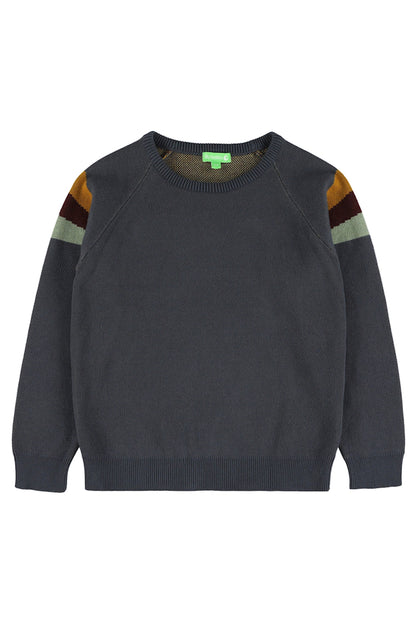 Pullover in Ombre Blue mit Farbelementen